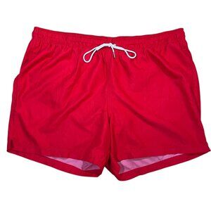 Lands End Swim Trunks XXL Red Mesh Lined Shorts Quick Dry Casual Drawstring